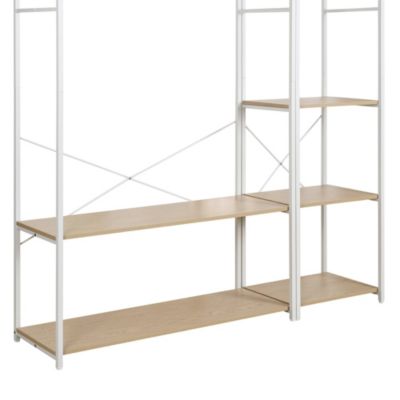 Portant à vêtements modulable en bois et métal blanc Homesight June l. 160 cm