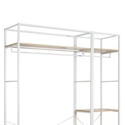 Portant à vêtements modulable en bois et métal blanc Homesight June l. 160 cm