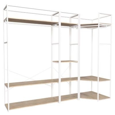 Portant à vêtements modulable en bois et métal blanc Homesight June l. 230 cm