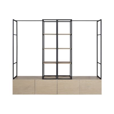 Portant à vêtements modulable en bois et métal noir 6 étagères 1 penderie 4 tiroirs Homesight Kleid l. 240 cm