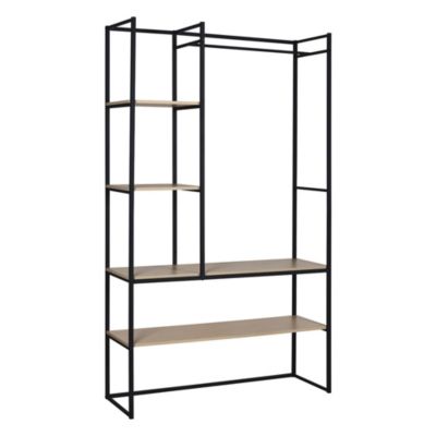 Portant à vêtements modulable en bois et métal noir Homesight Pharell l. 120 cm