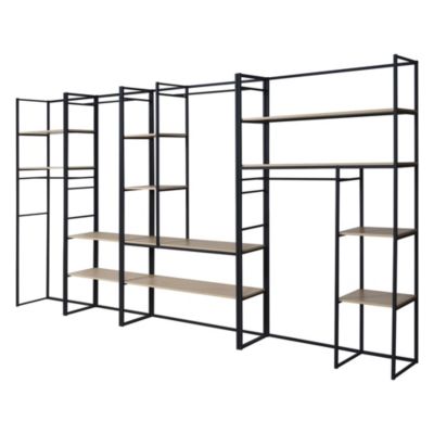 Portant à vêtements modulable en bois et métal noir Homesight Pharell l. 190 cm