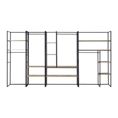 Portant à vêtements modulable en bois et métal noir Homesight Pharell l. 190 cm