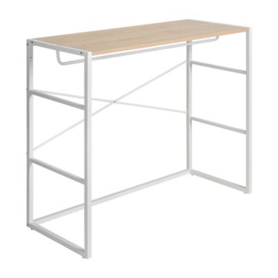 Portant à vêtements sous combles en bois et métal blanc 1 étagère et 1 penderie Homesight Kadra l. 100 cm