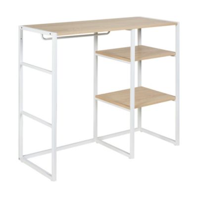 Portant à vêtements sous combles en bois et métal blanc 3 étagères et 1 penderie Homesight Kadra l. 100 cm