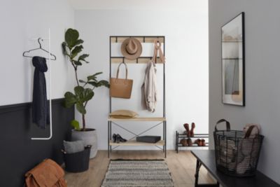 Portant d'entrée style industriel Napari bois et métal H. 180 x L. 90 cm