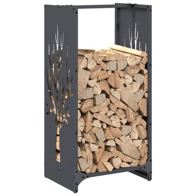 Portant de bois chauffage anthracite 40x30x80 cm