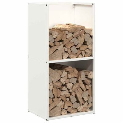 Portant de bois chauffage blanc 40x30x80 cm