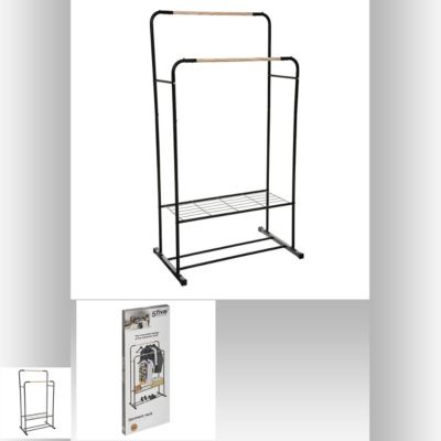 Portant double en métal avec étagère Artemis L. 81 x H. 150 cm