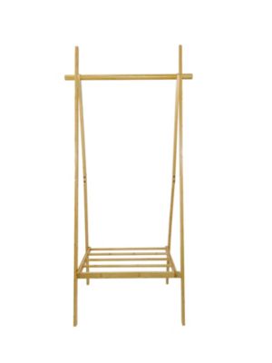 Portant pliable en bambou avec 1 étagère l. 75 x H. 160 cm
