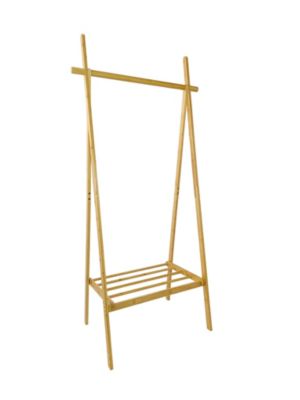 Portant pliable en bambou avec 1 étagère l. 75 x H. 160 cm