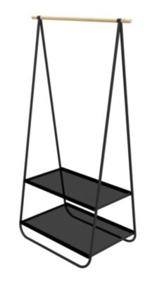 Portant simple avec 2 étagères Trendy H. 171 cm x L. 55 cm noir