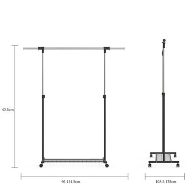 Portant simple avec étagère l. 141,5 x H. 167 cm