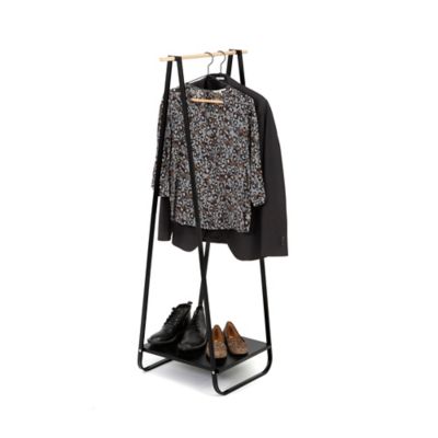 Portant simple en métal avec tablette Compactor Gustaf coloris noir H ...