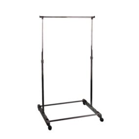 Portant à vêtement en métal avec roulettes, coloris noir - Longueur 70 x Profondeur 42 x Hauteur 145 cm.