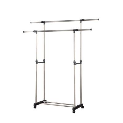 Portant à vêtements double réglable avec roulettes Herzberg HG03251