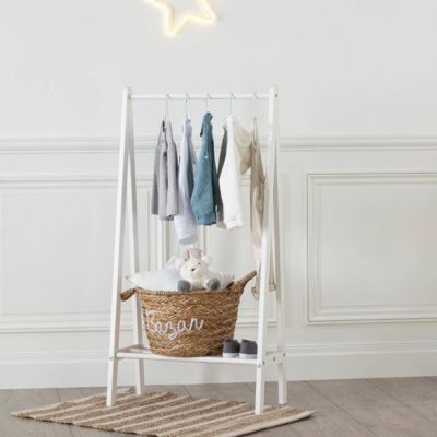 Portant à vêtements enfant - bois - blanc 58x115 cm - Atmosphera