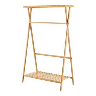 Portant à vêtements Horten bambou 140 x 90 x 45 cm naturel en.casa