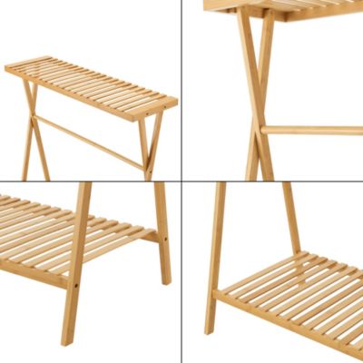 Portant à vêtements Horten bambou 140 x 90 x 45 cm naturel en.casa