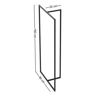 Portant à vêtements Hurdal acier 160 x 80 x 32 cm noir en.casa