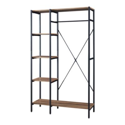 Portant à vêtements Hvidovre 170 x 100 x 35 cm noir effet bois en.casa