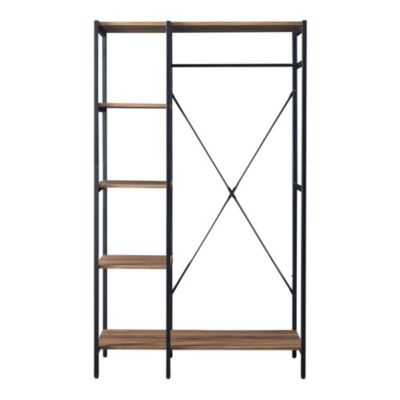 Portant à vêtements Hvidovre 170 x 100 x 35 cm noir effet bois en.casa