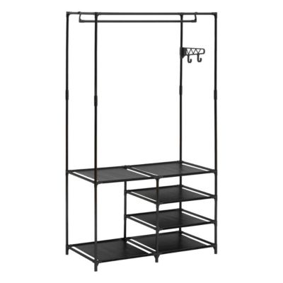 Portant à vêtements "Intissa" 4 niveaux en métal noir H160cm - 5 five simply smart
