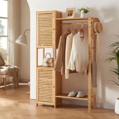 Portant à vêtements Oldsum bambou 164 x 99 x 29 cm naturel en.casa