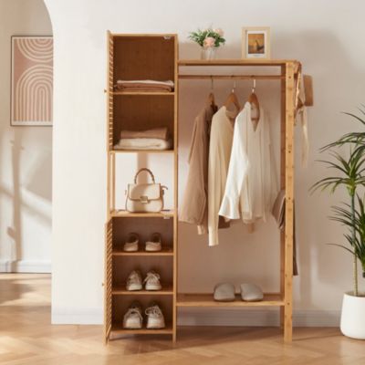 Portant à vêtements Oldsum bambou 164 x 99 x 29 cm naturel en.casa