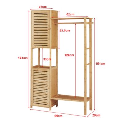Portant à vêtements Oldsum bambou 164 x 99 x 29 cm naturel en.casa
