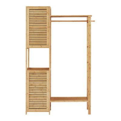 Portant à vêtements Oldsum bambou 164 x 99 x 29 cm naturel en.casa
