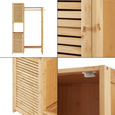 Portant à vêtements Oldsum bambou 164 x 99 x 29 cm naturel en.casa
