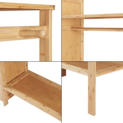 Portant à vêtements Oldsum bambou 164 x 99 x 29 cm naturel en.casa