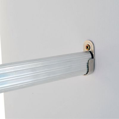 Portant à vêtements penderie mobile avec roulettes 2 niches + grand espace penderie panneaux particules blanc