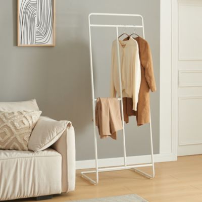 Portant à vêtements Sandviken acier 166 x 63 x 48 cm blanc en.casa
