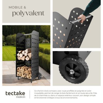 Porte bûches en acier capacité de charge 50 kg