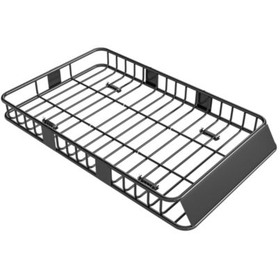 Porte-bagage pour voiture - galerie de toit voiture - L. réglable 109-162 cm - charge max 100 Kg - métal noir