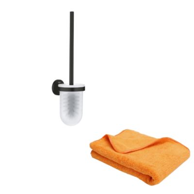 Porte balai WC GROHE Start noir mat + microfibre