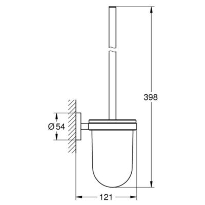 Porte balai WC GROHE Start noir mat + microfibre