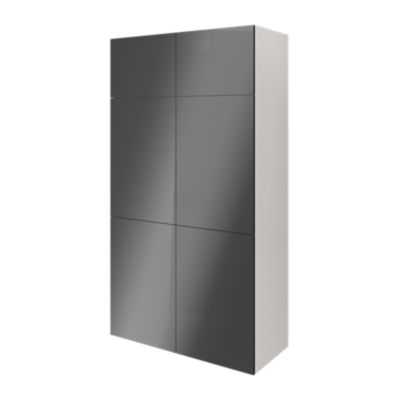 Porte battante anthracite brillant GoodHome Atomia H 74,7 x L. 49,7 cm