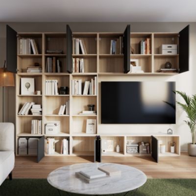Porte battante anthracite GoodHome Atomia H. 187,2 x L. 49,7 cm