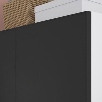 Porte battante anthracite mat GoodHome Atomia H. 187,2 x L. 37,2 cm