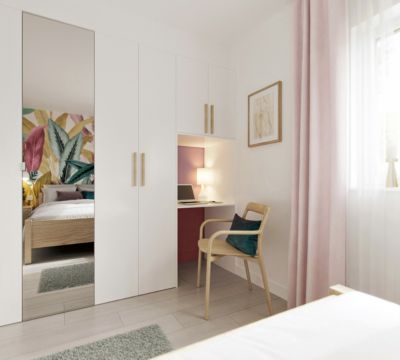 Porte battante argent miroir GoodHome Atomia H 224,7 x L. 49,7 cm