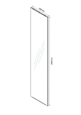 Porte battante argent miroir GoodHome Atomia H 224,7 x L. 49,7 cm