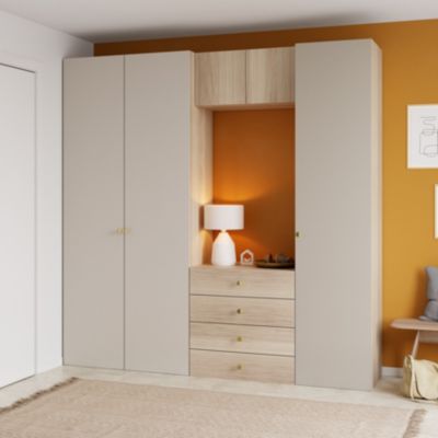 Porte battante beige cachemire GoodHome Atomia H. 149,7 x L. 49,7 cm