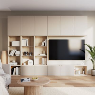 Porte battante beige cachemire GoodHome Atomia H. 224,7 x L. 49,7 cm