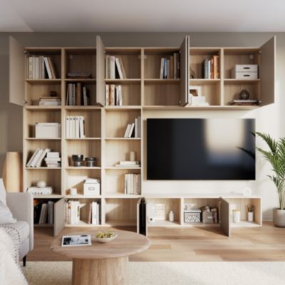 Porte battante beige cachemire GoodHome Atomia H. 224,7 x L. 49,7 cm