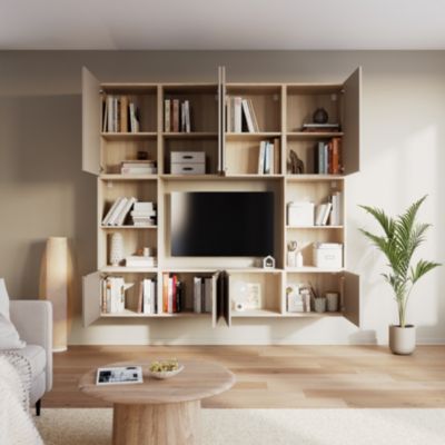 Porte battante beige cachemire GoodHome Atomia H. 224,7 x L. 49,7 cm