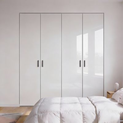 Porte battante blanche brillante GoodHome Atomia H. 224,7 x L. 49,7 cm