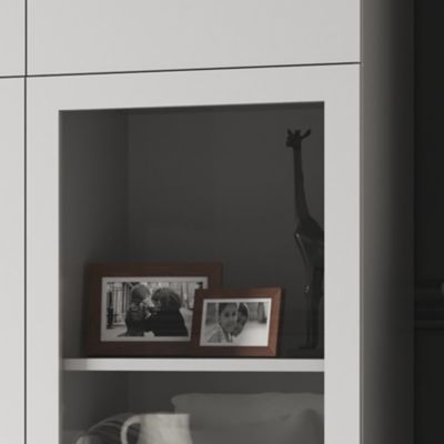 Porte battante blanche en verre GoodHome Atomia H 37,2 x L. 37,2 cm